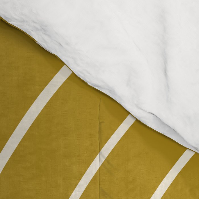 Minimal Line Curvature LXXVIII Golden Chartreuse Mid Century Modern Arch Abstract Comforter Gallery Image 4