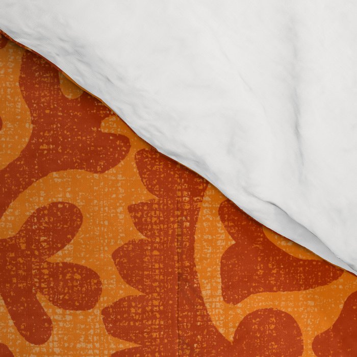 Folk Art Mandala - orange and red Comforter Gallery Image 4