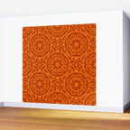 Folk Art Mandala - orange and red Wall Mural Gallery Image 2