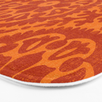 Folk Art Mandala - orange and red Bath Mat Gallery Image 3