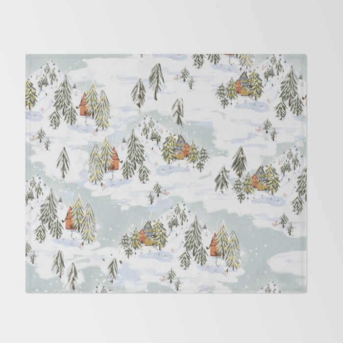 Winter wonderland illustration  Throw Blanket Gallery Image 2