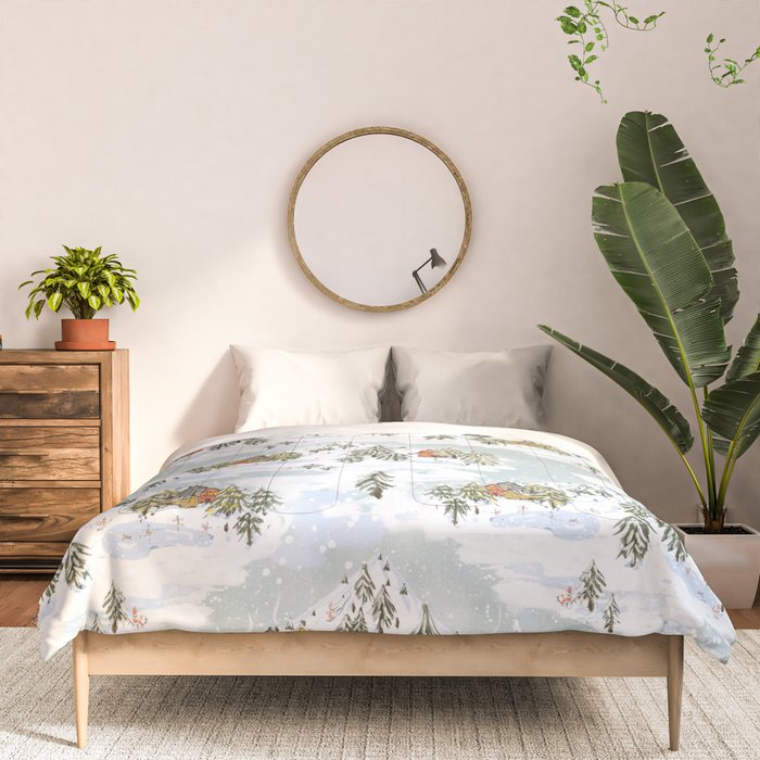 Winter wonderland illustration  Comforter Gallery Image 3