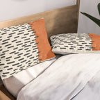 Mid Century Modern Minimalist Rothko Inspired Color Field Red Rain With Lines Geometric Style Pillow Sham Gallery Image 2