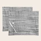 Rustic, Abstract Stripes Pattern, Black and White Placemat Gallery Image 1