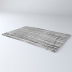 Rustic, Abstract Stripes Pattern, Black and White Rug Gallery Image 3