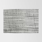 Rustic, Abstract Stripes Pattern, Black and White Rug Gallery Image 2