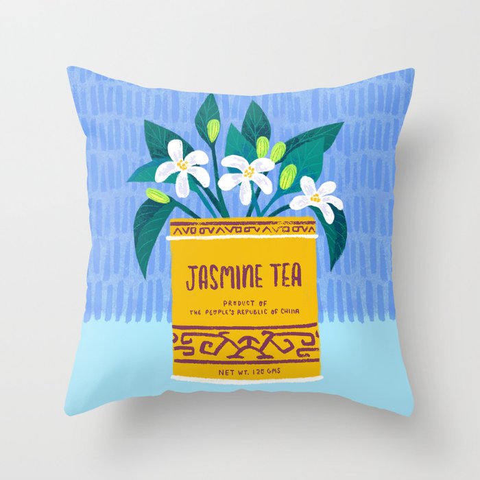 Jasmine Bouquet Florals Throw Pillow Gallery Image 1