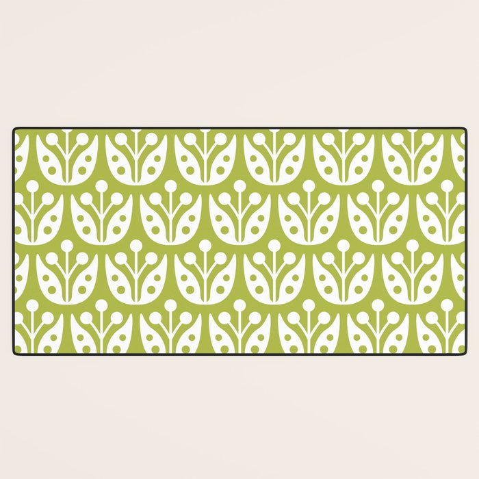 Mid Century Flower Pattern 5 Desk Mat Gallery Image 3