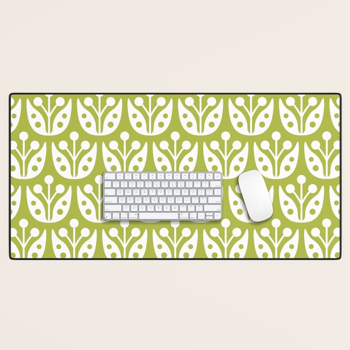 Mid Century Flower Pattern 5 Desk Mat Gallery Image 1
