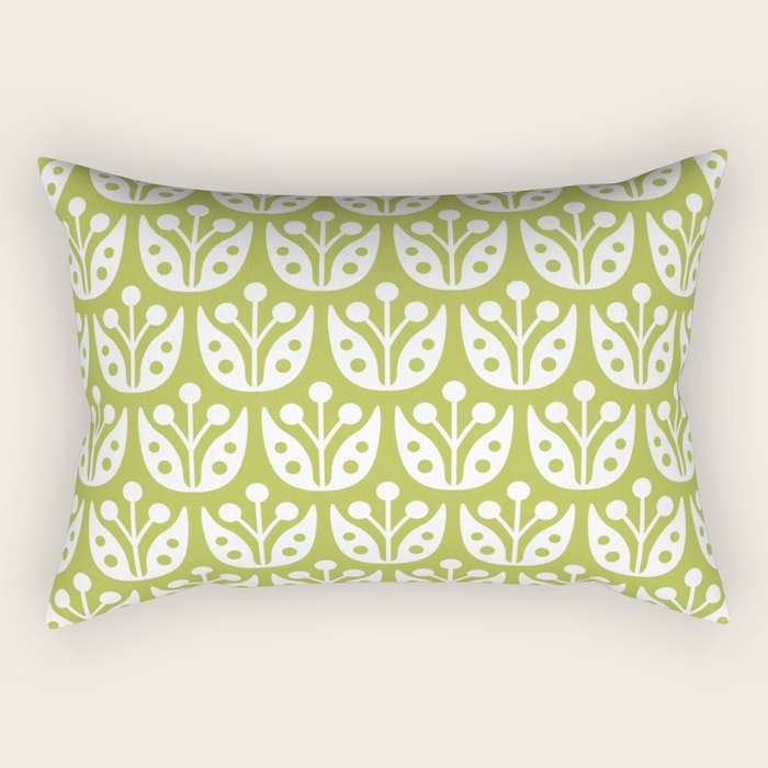 Mid Century Flower Pattern 5 Rectangular Pillow Gallery Image 1