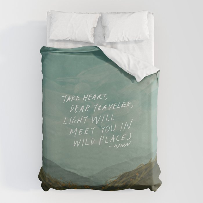 "Take Heart, Dear Traveller, Light Will Meet You In Wild Places." | Landscape Design Duvet Cover Gallery Image 6
