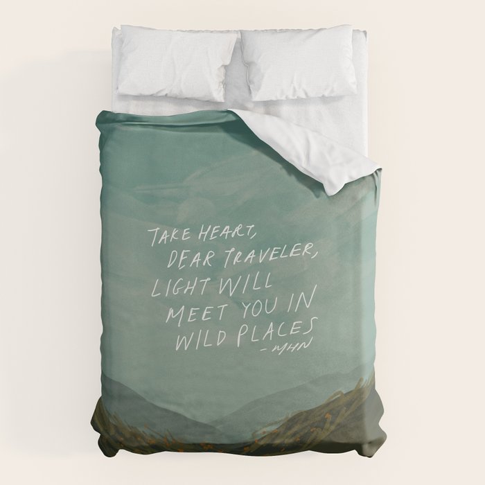 "Take Heart, Dear Traveller, Light Will Meet You In Wild Places." | Landscape Design Duvet Cover Gallery Image 6