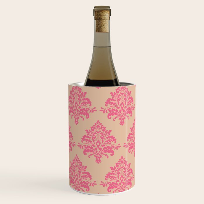 Vintage Pink Damask Pattern Wine Chiller Gallery Image 2