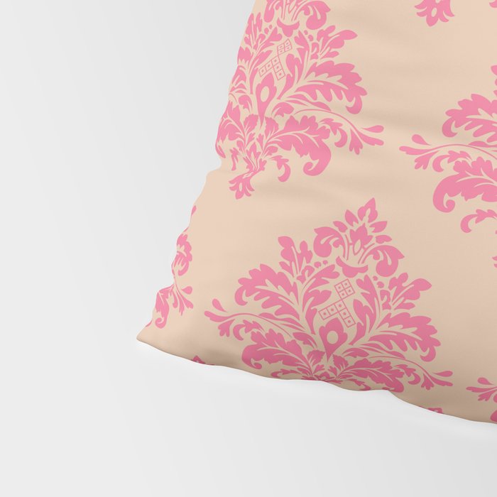 Vintage Pink Damask Pattern Pillow Sham Gallery Image 4