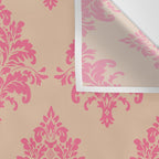 Vintage Pink Damask Pattern Wall Tapestry Gallery Image 3
