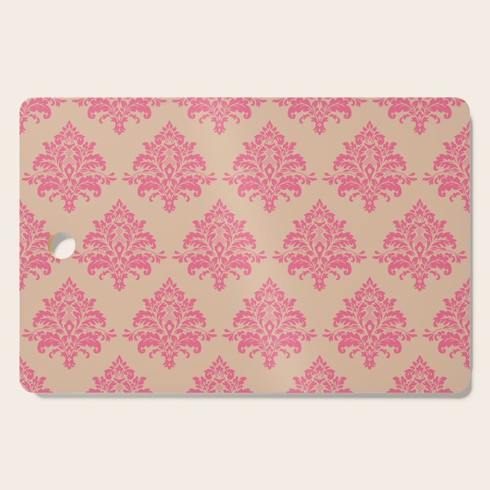Vintage Pink Damask Pattern Cutting Board Gallery Image 1