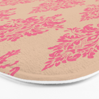 Vintage Pink Damask Pattern Bath Mat Gallery Image 3