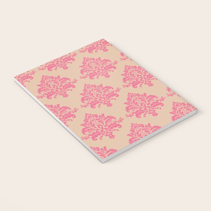Vintage Pink Damask Pattern Notebook Gallery Image 3