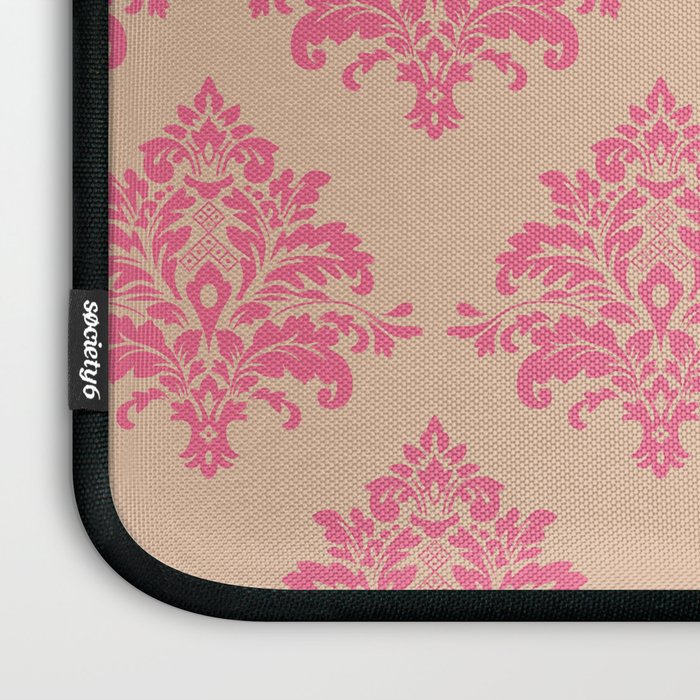 Vintage Pink Damask Pattern Laptop Sleeve Gallery Image 3