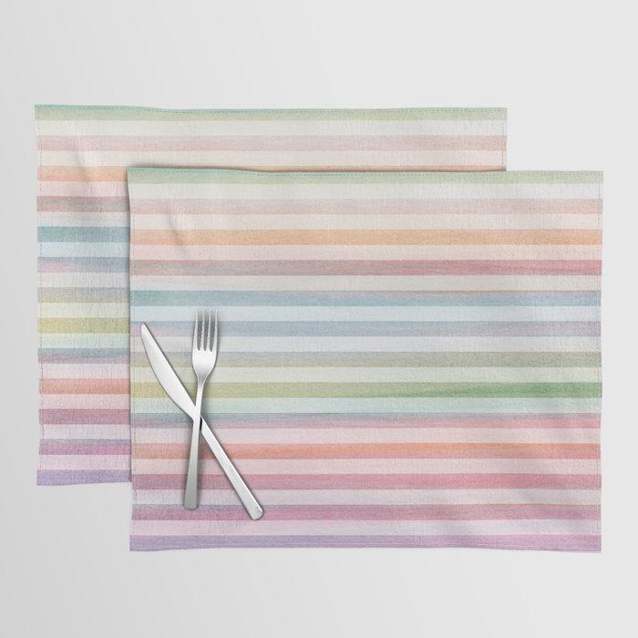 Colorful Soft Stripes Pattern Placemat Gallery Image 1