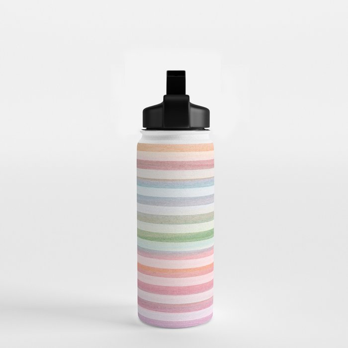 Colorful Soft Stripes Pattern Water Bottle Gallery Image 2