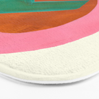 Ochre Pink Marine Green Fun Colorful Mid Century Modern Abstract Painting Shapes Pattern Bath Mat Gallery Image 3