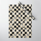 Black Forest check black and white Wrapping Paper Gallery Image 1