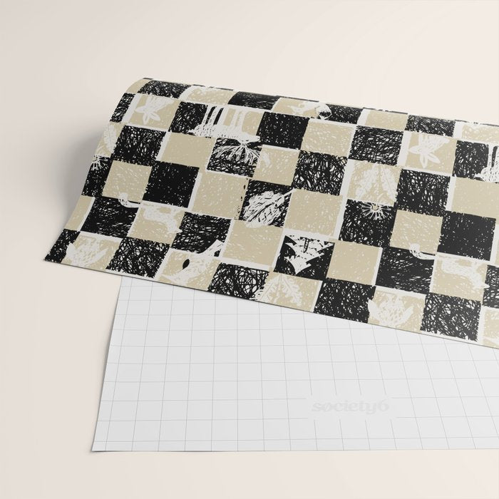 Black Forest check black and white Wrapping Paper Gallery Image 2
