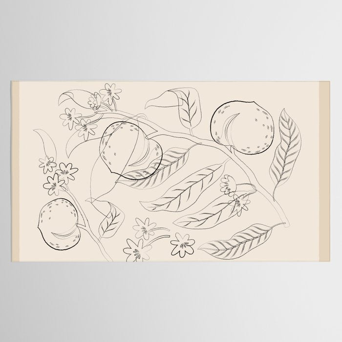 Peaches - Line Art 2 Tablecloth Gallery Image 2