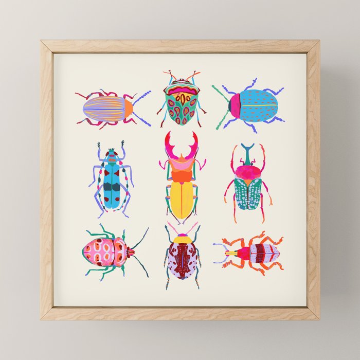 Vibrant Beetles Mini Art Print Gallery Image 1