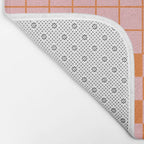 Grid Check Pink and Orange Checkered Pattern Bath Mat Gallery Image 2