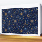 Dark blue zodiac abstract YB Wall Mural Gallery Image 2