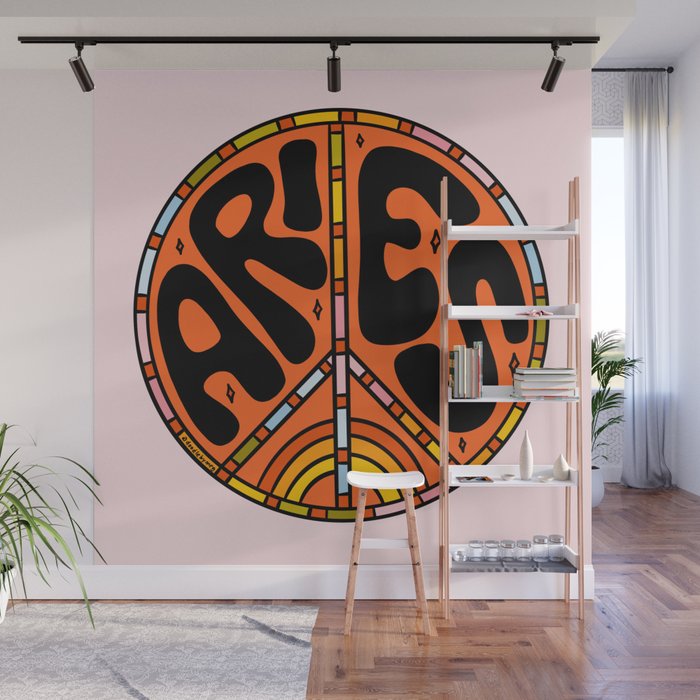 Aries Peace Sign Wall Mural Gallery Image 1