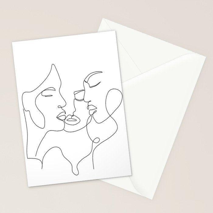 Line Faces 01  Stationery Card Gallery Image 2
