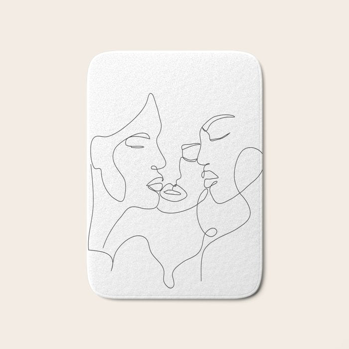 Line Faces 01  Bath Mat Gallery Image 1