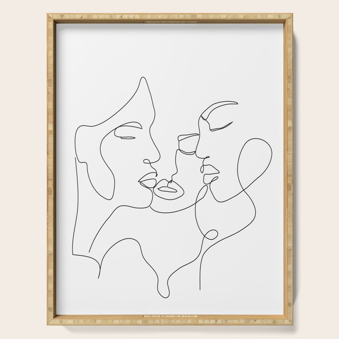 Line Faces 01  Serving Tray Gallery Image 1