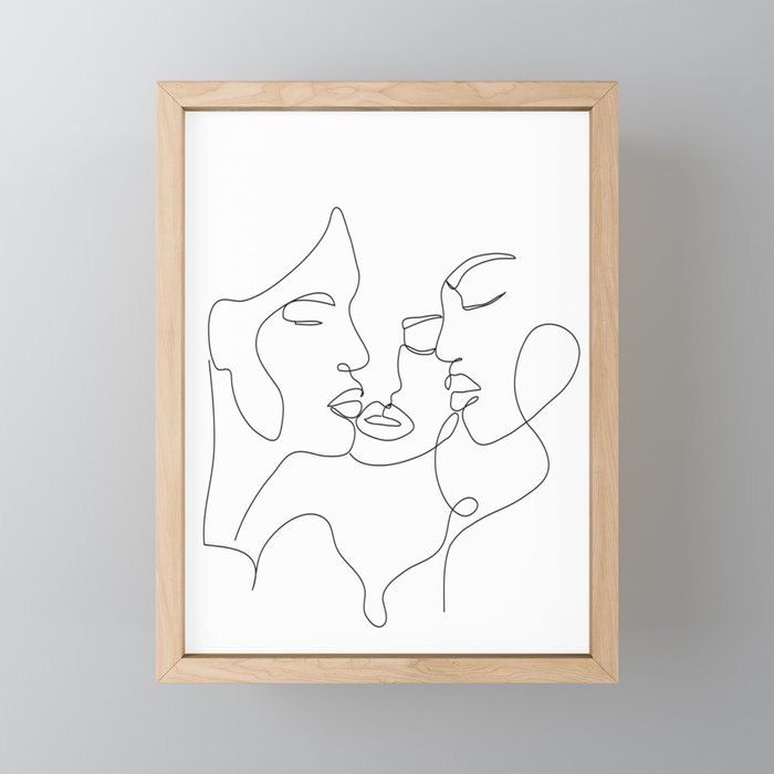 Line Faces 01  Mini Art Print Gallery Image 1