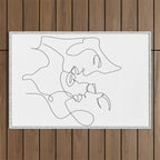 Line Faces 01  Outdoor Rug Gallery Image 1