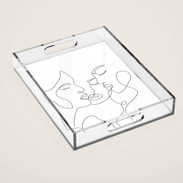 Line Faces 01  Acrylic Tray Gallery Image 1