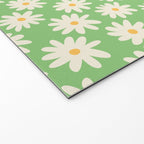 Retro Daisy Flower in Green Welcome Mat Gallery Image 2