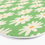 Retro Daisy Flower in Green Bath Mat Gallery Image 3