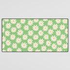 Retro Daisy Flower in Green Desk Mat Gallery Image 3