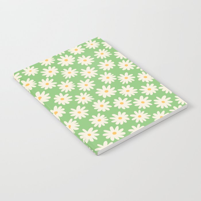 Retro Daisy Flower in Green Notebook Gallery Image 1