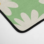 Retro Daisy Flower in Green Desk Mat Gallery Image 4