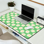 Retro Daisy Flower in Green Desk Mat Gallery Image 2