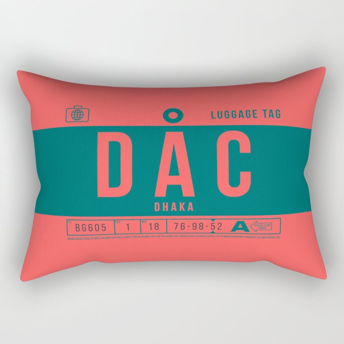 Luggage Tag B - DAC Dhaka Bangladesh Rectangular Pillow Gallery Image 2