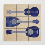 Indigo Blue Ukuleles Wood Wall Art Gallery Image 1