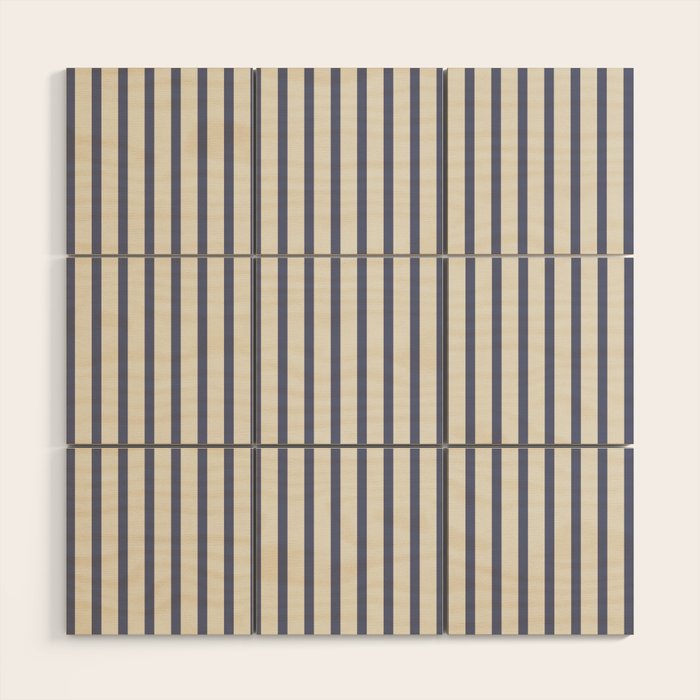 Blue And Cream Striped Wood Wall Art Gallery Image 1