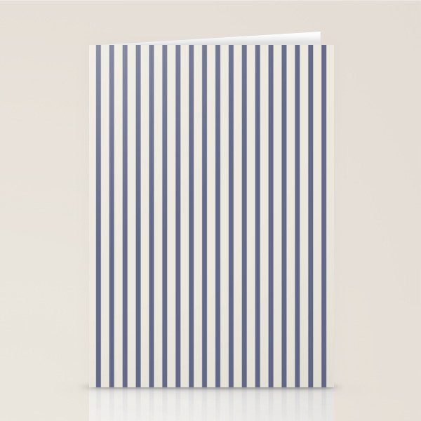 Blue And Cream Striped Stationery Card Gallery Image 1