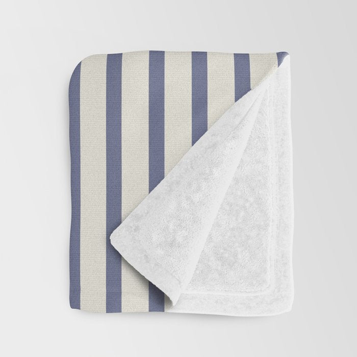 Blue And Cream Striped Throw Blanket Gallery Image 3